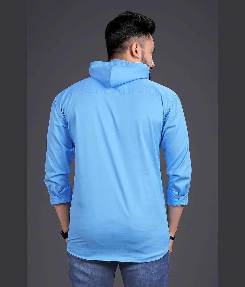 Nofilter 100% Cotton Regular Fit Dyed Full Sleeves Men's Casual Shirt - Light Blue ( Pack of 1 ) view 2