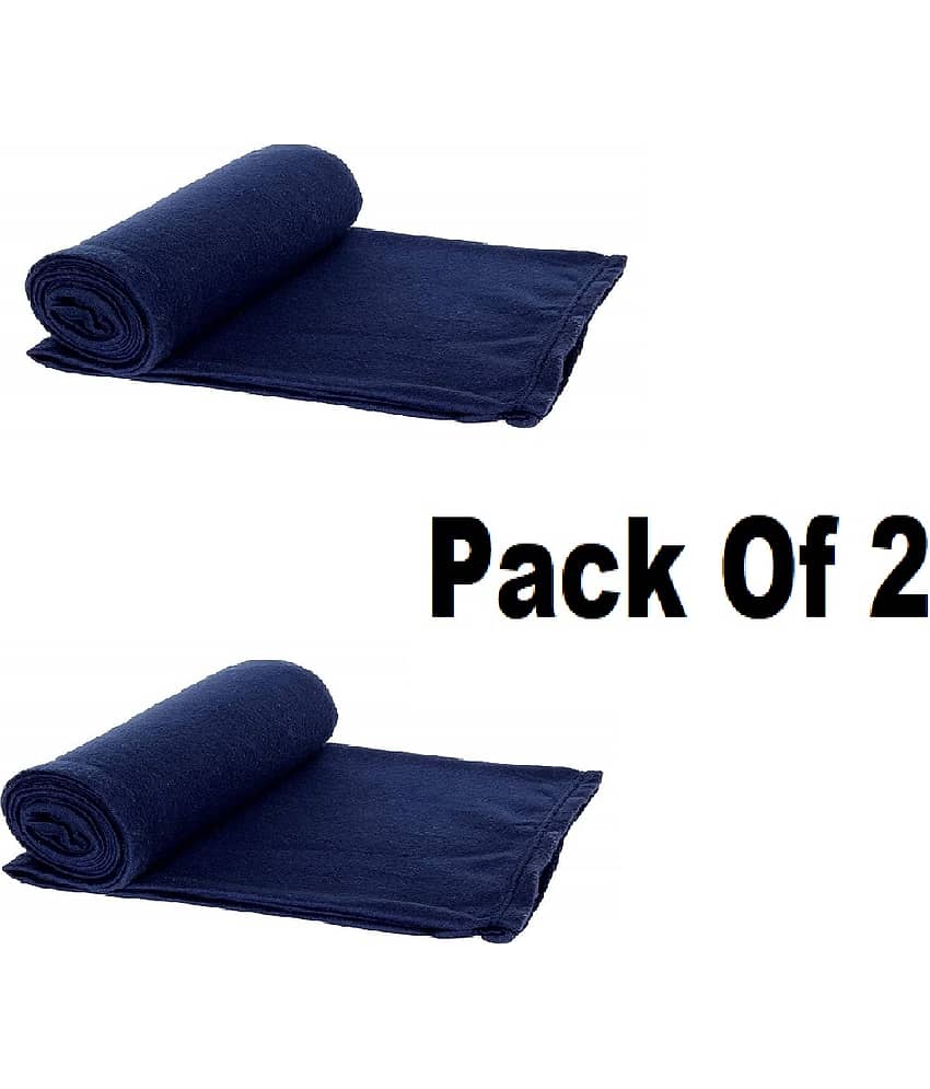 UrbanArts Fleece Solid Single Bed Blanket ( 228 cm x 152 cm ) - Maroon ( Pack of 2 )