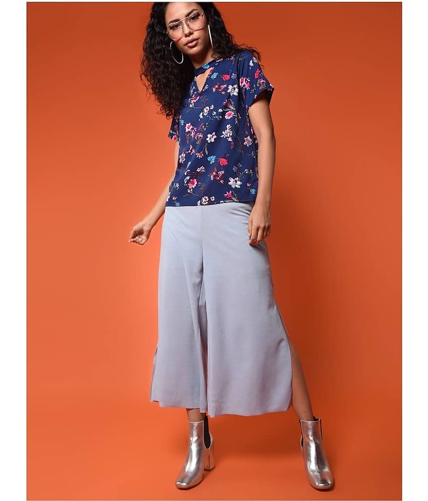 Chimpaaanzee Women's Crepe Regular Top ( Navy ) view 2