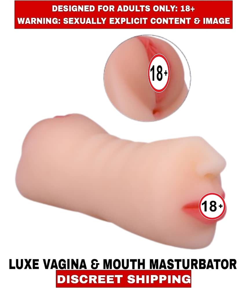 New Real Feel L U X E 2in1 Pocket Pussy Vagina and Mouth Double Side Silicon Masturbator Male Sexy Toy For Men view 2