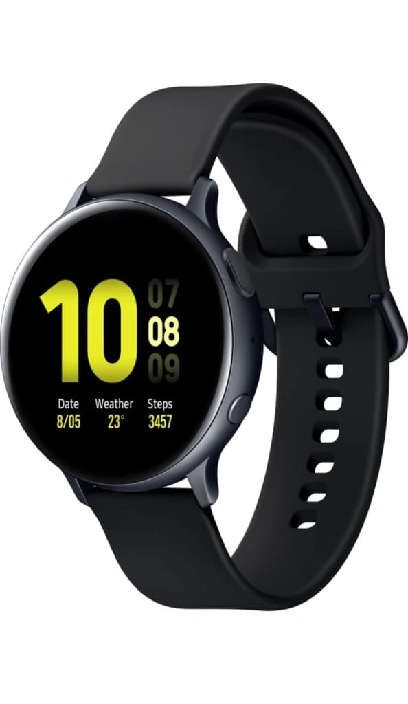 S&P Sublimation Galaxy Watch Active 2 Aluminium AMOLED Display with Upto 5 Days Battery Life (Black Strap, Regular)
