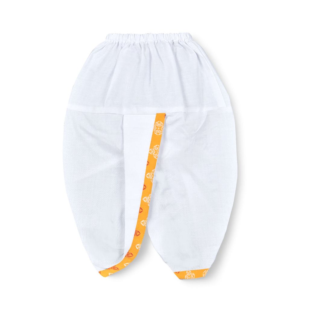 mustmom Rice Ceremony Full Sleeve Cotton Ethnic Dress Kids Lungi Dhoti Kurta Set for Boy view 2