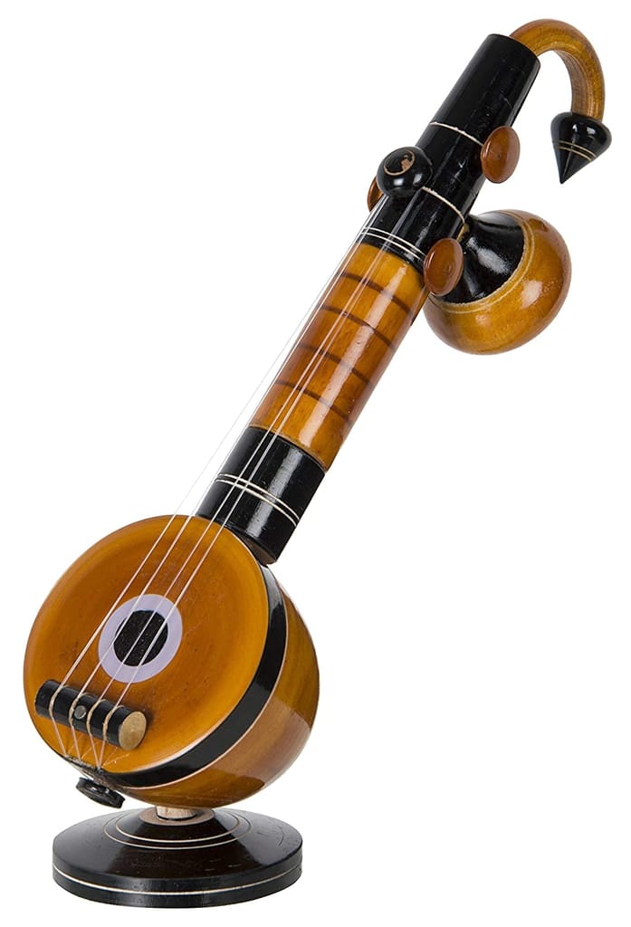 Hitesh Handicrafts - Eco Friendly Eucalyptus Wooden Veena Home Decor Showpiece (9 cm x 9 cm x 27 cm, Brown) Decorative Showpiece - 30 cm