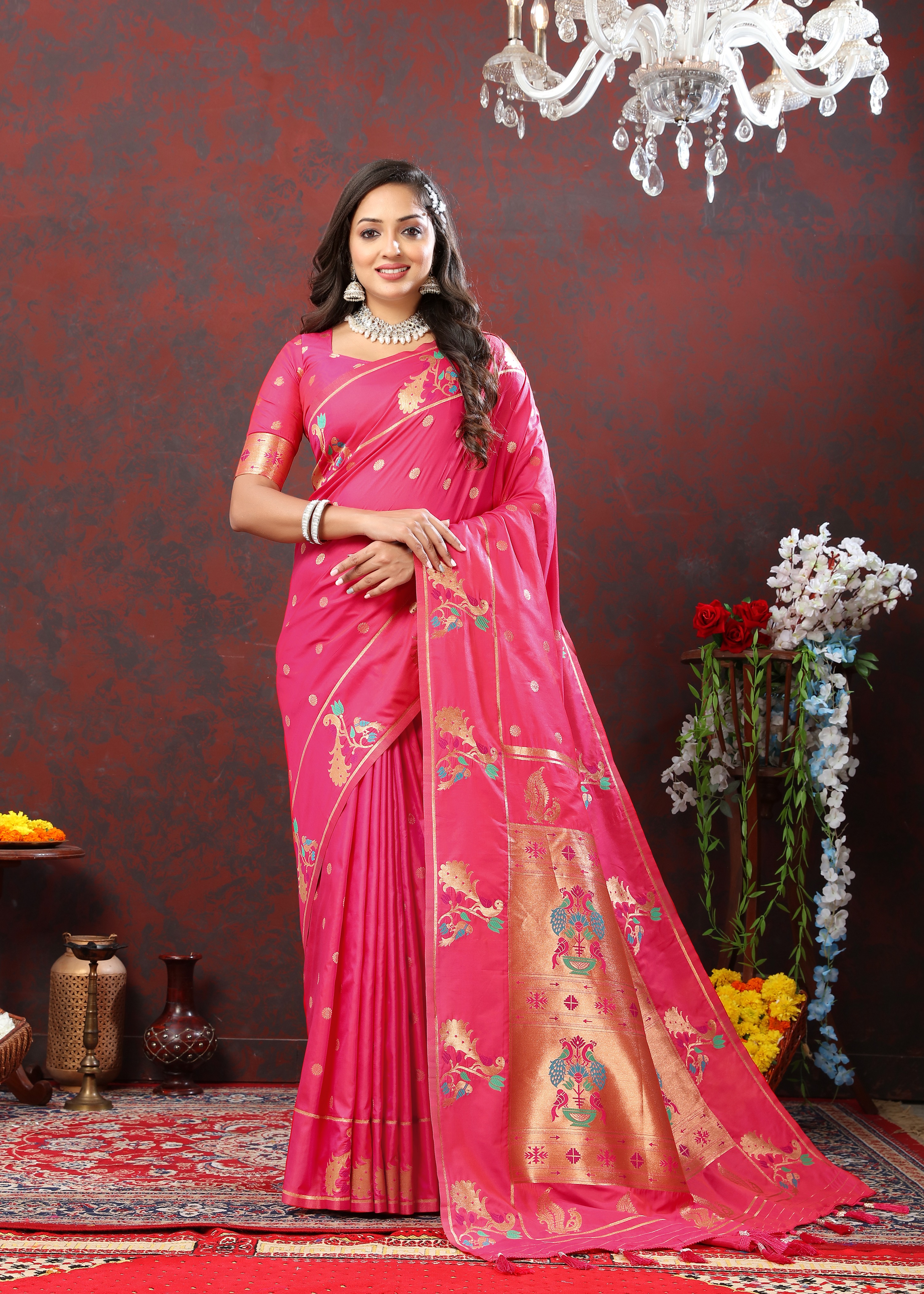 Soft Pethani silk saree with Copper zari weawi... view 2