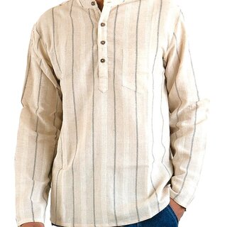Ecostyle khadi long sleeves men's short kurta view 2