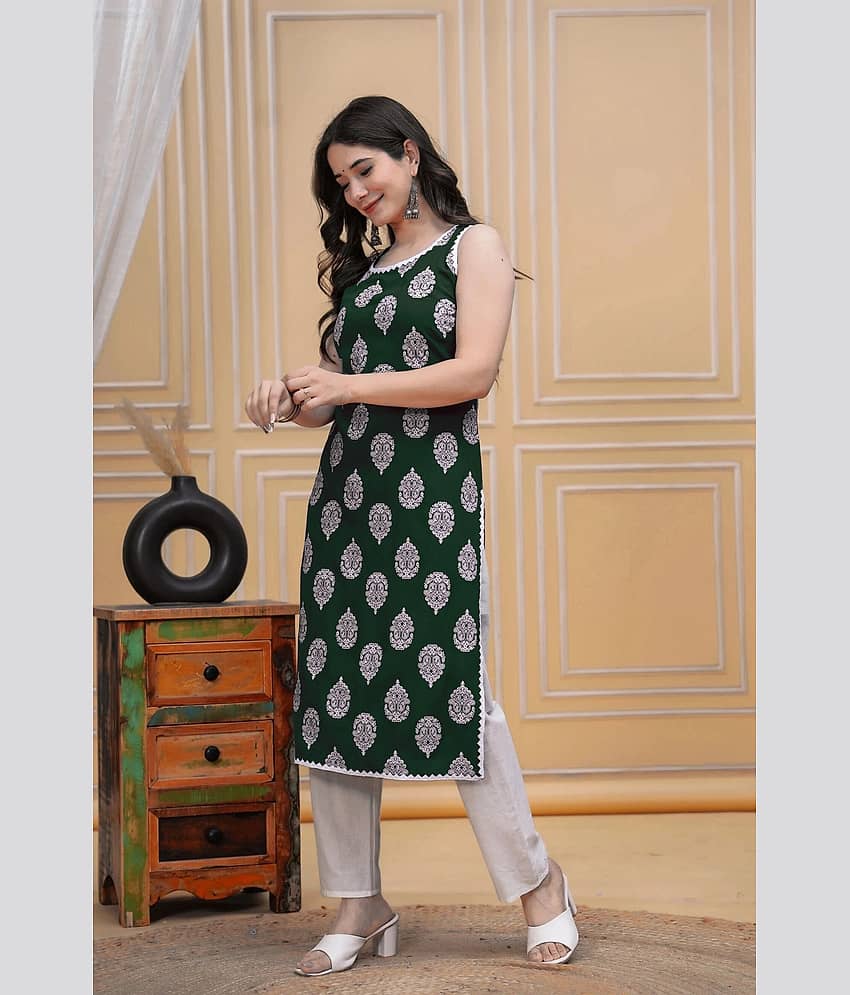 anushansa Women Viscose Rayon Printed Straight Kurti ( Purple ) view 2