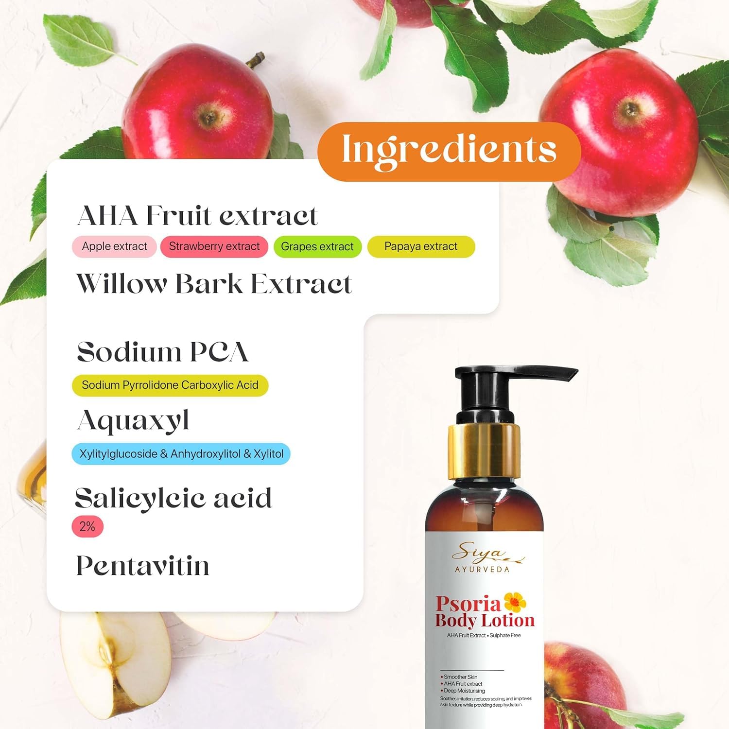 Siya Ayurveda Psoria Body Lotion - Psoriasis Skin Care Body Moisturizer | 2% Salicylic Acid | Rough & Dry Skin, Relieves Itchy Skin | Dr. Megha Chaturvedi | Body Lotion- 200ml view 2