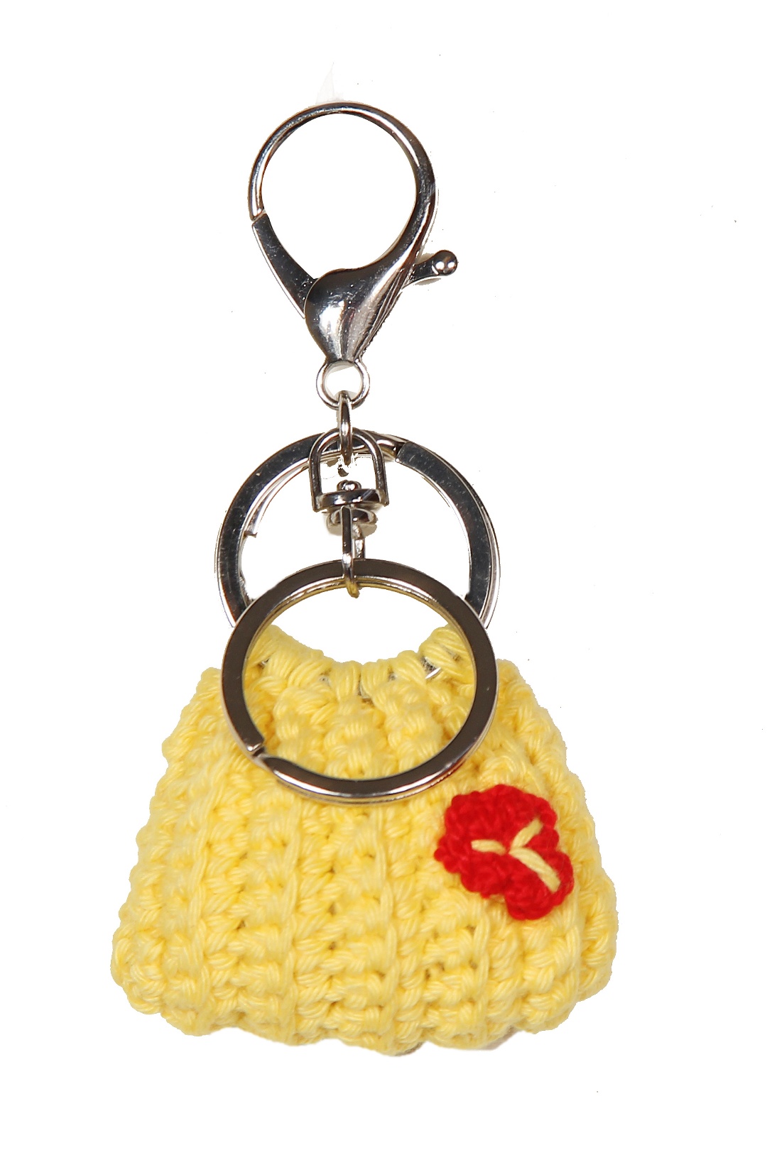 Sukeshcraft Handmade Crochet Mini Bag Keychain, Woolen Purse Shape Key Ring (Yellow) view 2