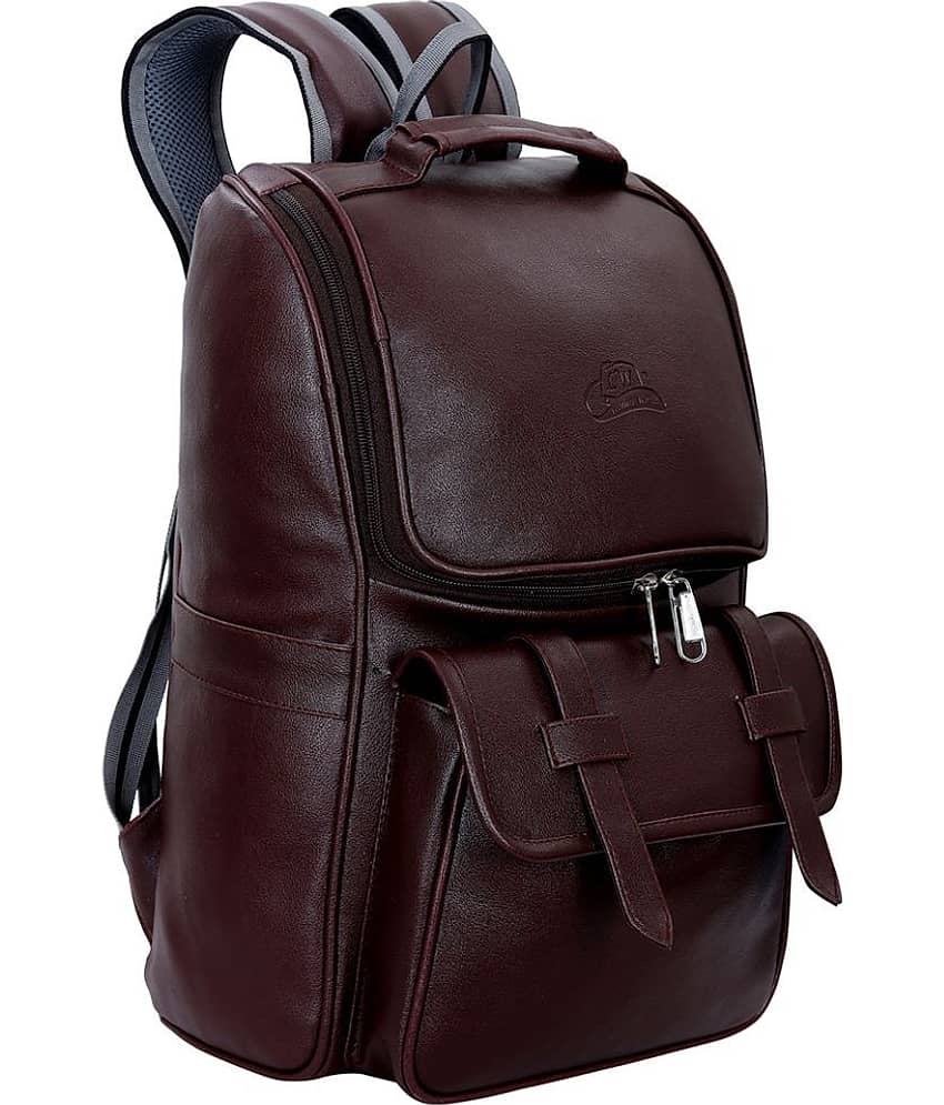 Leather World 22 Ltrs Brown Backpack view 2