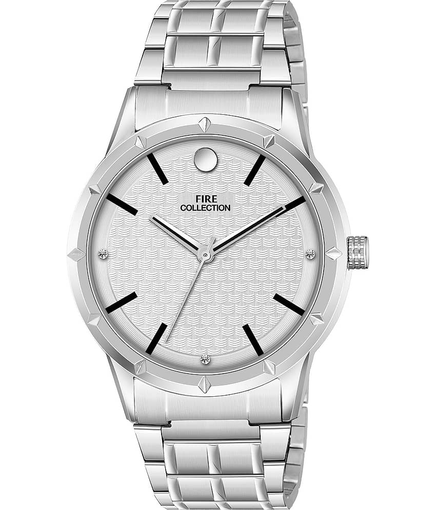 Fire Collection Silver Metal Analog Men's Watch