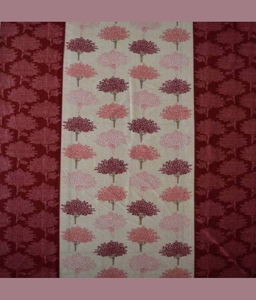 N2C Home Floral Semi-Transparent Eyelet Curtain 5 ft ( Pack of 2 ) - Multicolor view 2