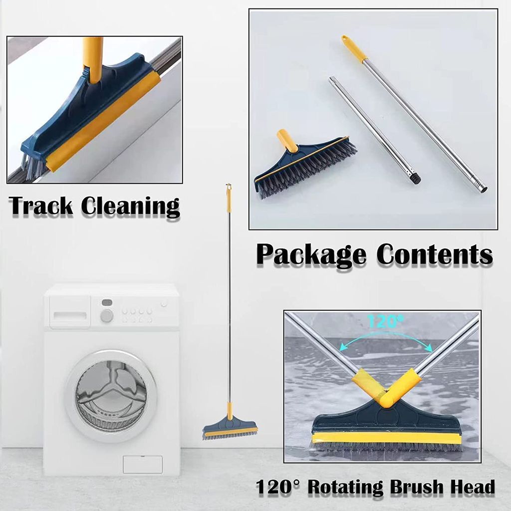 ND BROTHERS Bathroom Cleaning Brush Wiper Tiles Cleaning Bathroom Brush Floor Scrub Brush with Long Handle 120° Rotate 2IN1 Home Kitchen Bathroom Cleaning Brush PACK-1 view 2