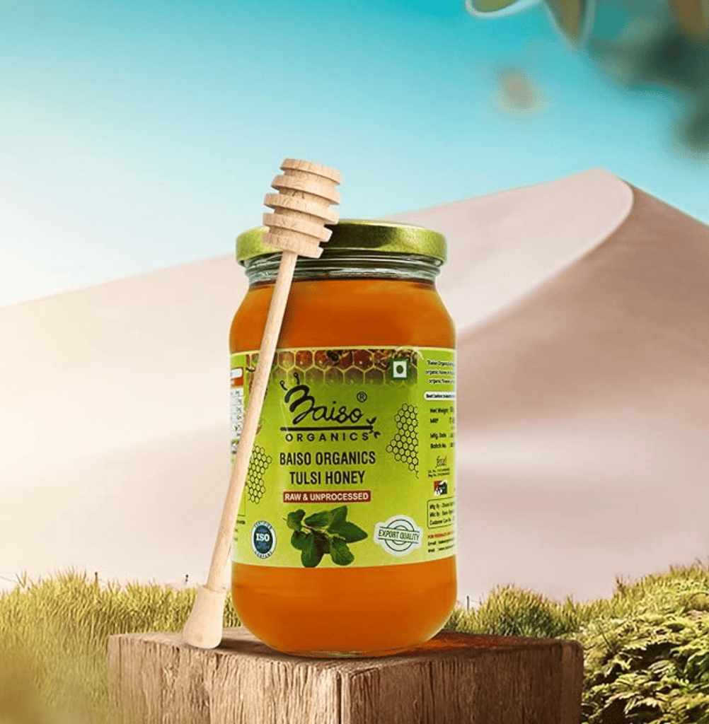 Baiso Organics Raw Unprocessed Natural Tulsi Honey - 500gm