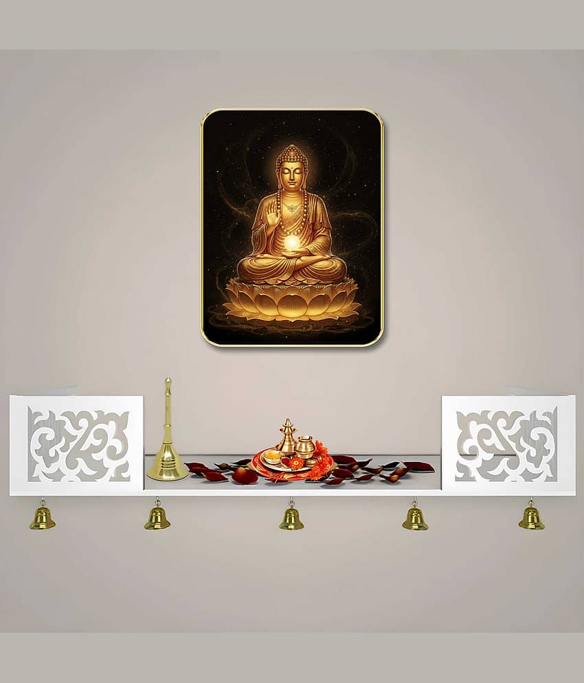 Livin'luxe Golden Buddha MDF Wall Art with Table Top Stand & Wall Hanging Hole view 2