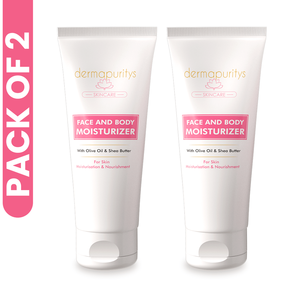 Derma Puritys Face & Body Moisturizer, With Olive Oil Extract - 100ml x 2 | Pack of 2 | Deep Nourishment, Glowing & Youthful Skin | For all Skin Types