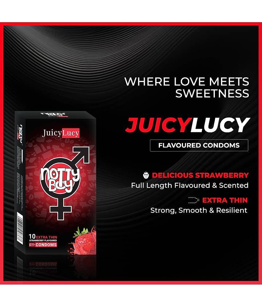 NottyBoy Multi Pack Strawberry, Banana Flavoured and Ultra Slim Condoms - 40 Unit view 2