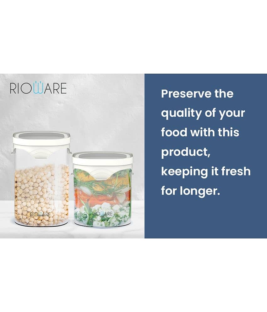 Rioware Grocery Container Glass White Multi-Purpose Container ( Set of 1 ) view 2