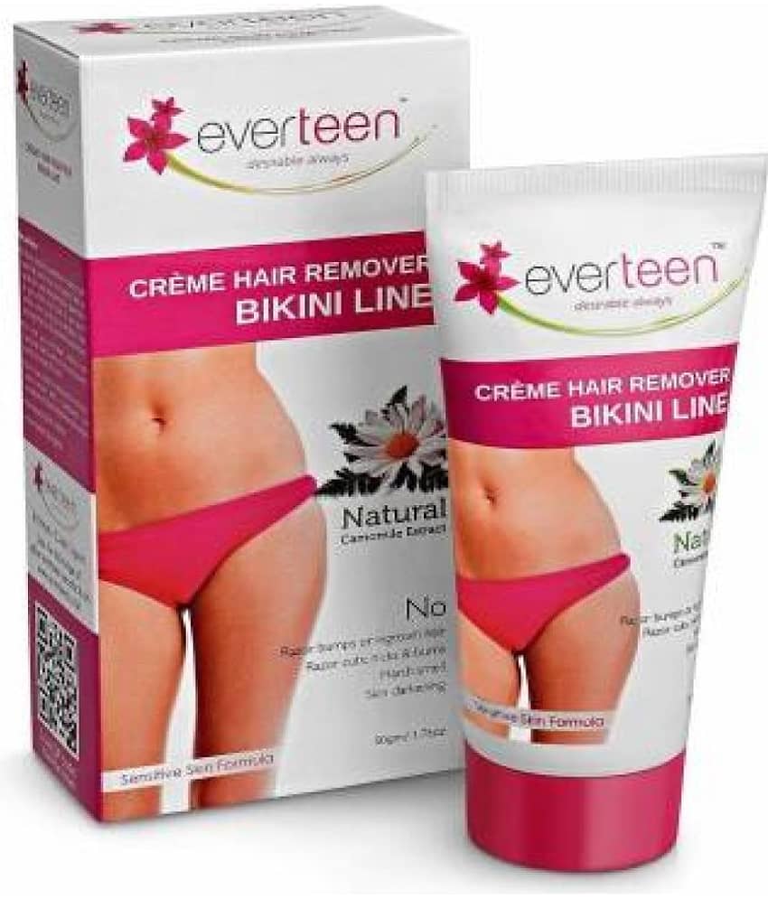 everteen Combo: Bikini Line Hair Remover Creme (50g) and Natural Intimate Wash (105ml) for Women view 2