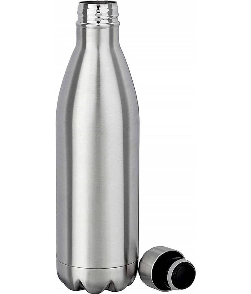 SHB Double Wall Vacuum Insulated Stainless Steel Hot and Cold Water Bottle,Travel Thermos Flask,500 ml (Silver) view 2