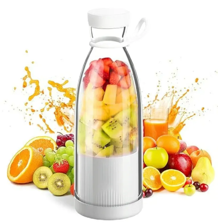 Personal Size 12.8 oz Blender for Smoothies, USB charging, Rechargeable Mixers Fresh Fruit Juicers, Bottle Shape Mini Electric Blender for Office,Sports,Outing,Travel (Multicolor)