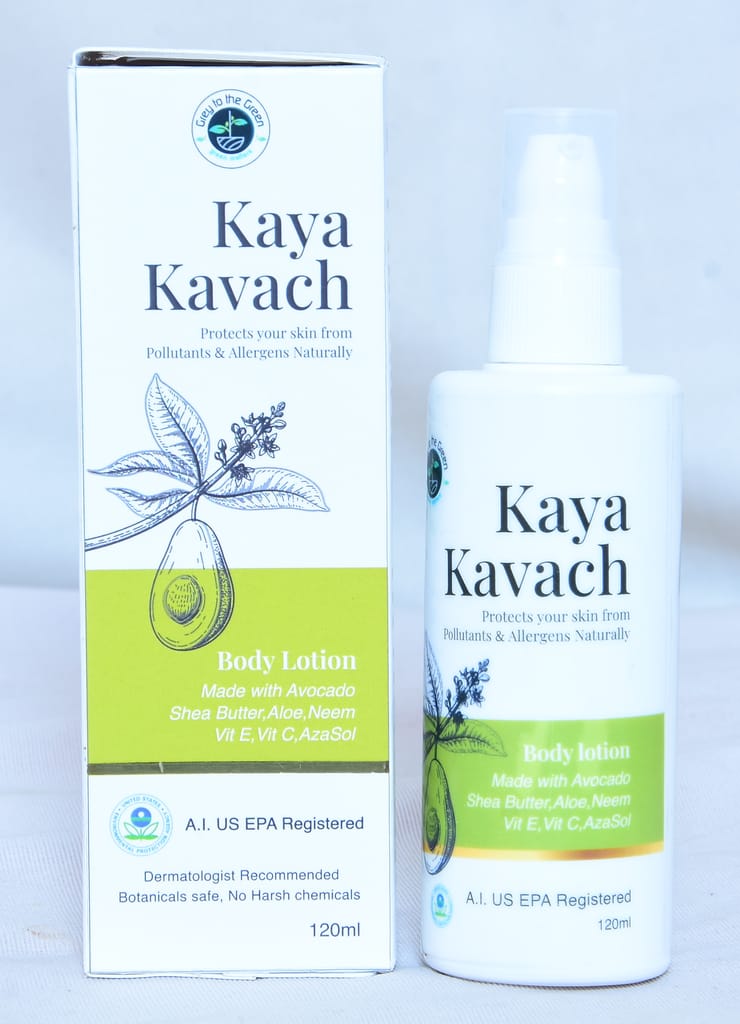 Kaya Kavach Natural Body Lotion, Dust Mite Protection, With Avocado, Shea Butter and Neem, For Sensitive Skin
