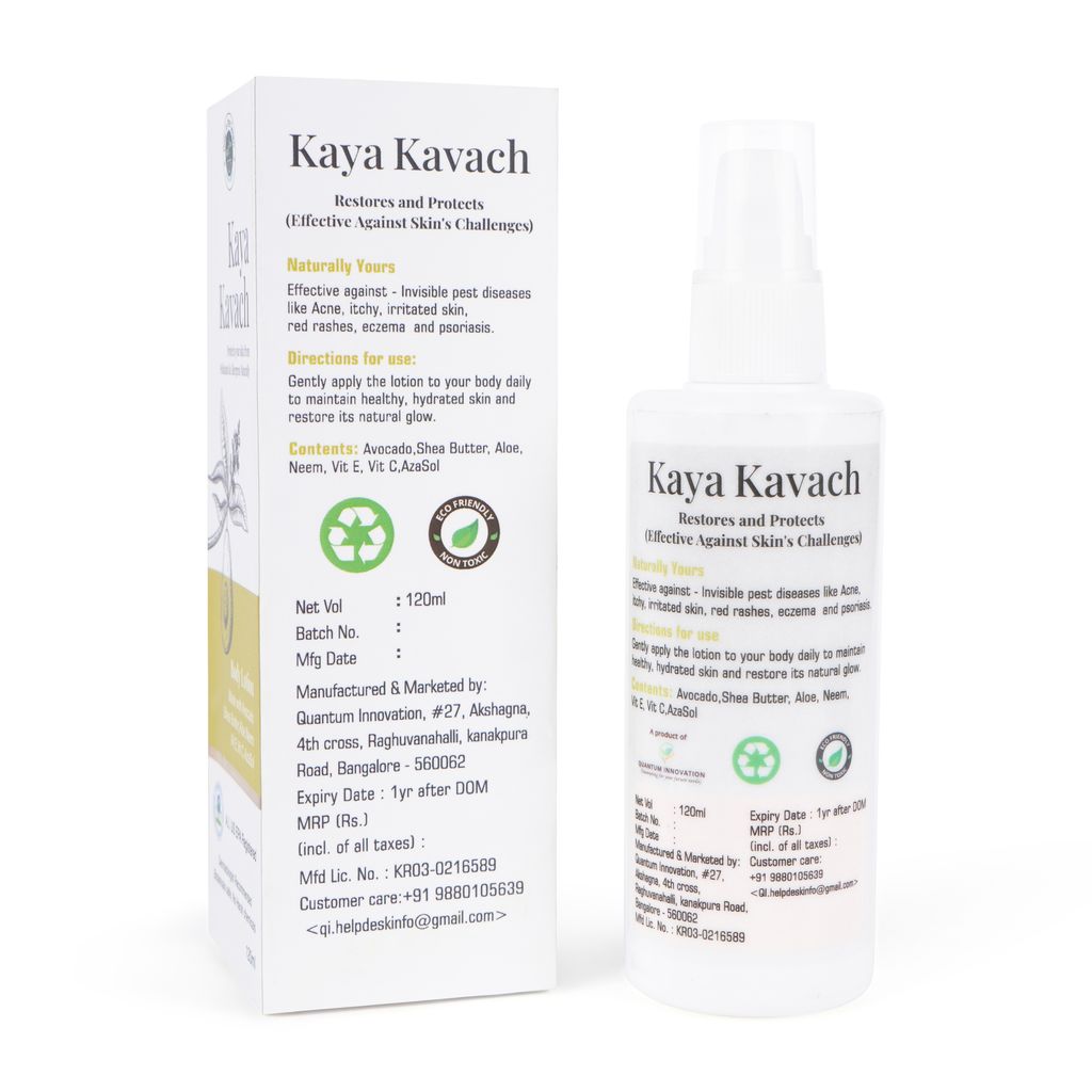 Kaya Kavach Natural Body Lotion, Dust Mite Protection, With Avocado, Shea Butter and Neem, For Sensitive Skin view 2