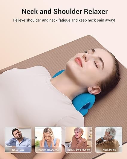 Neck & Shoulder Relaxer Support Pillow, Cervical Pain Relief Cushion Accupressure Chiropratice Navy Blue, (Pack of 1) view 2