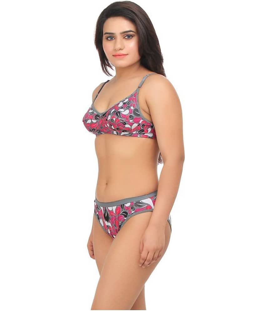 TCG Grey Cotton Bra & Panty Set view 2