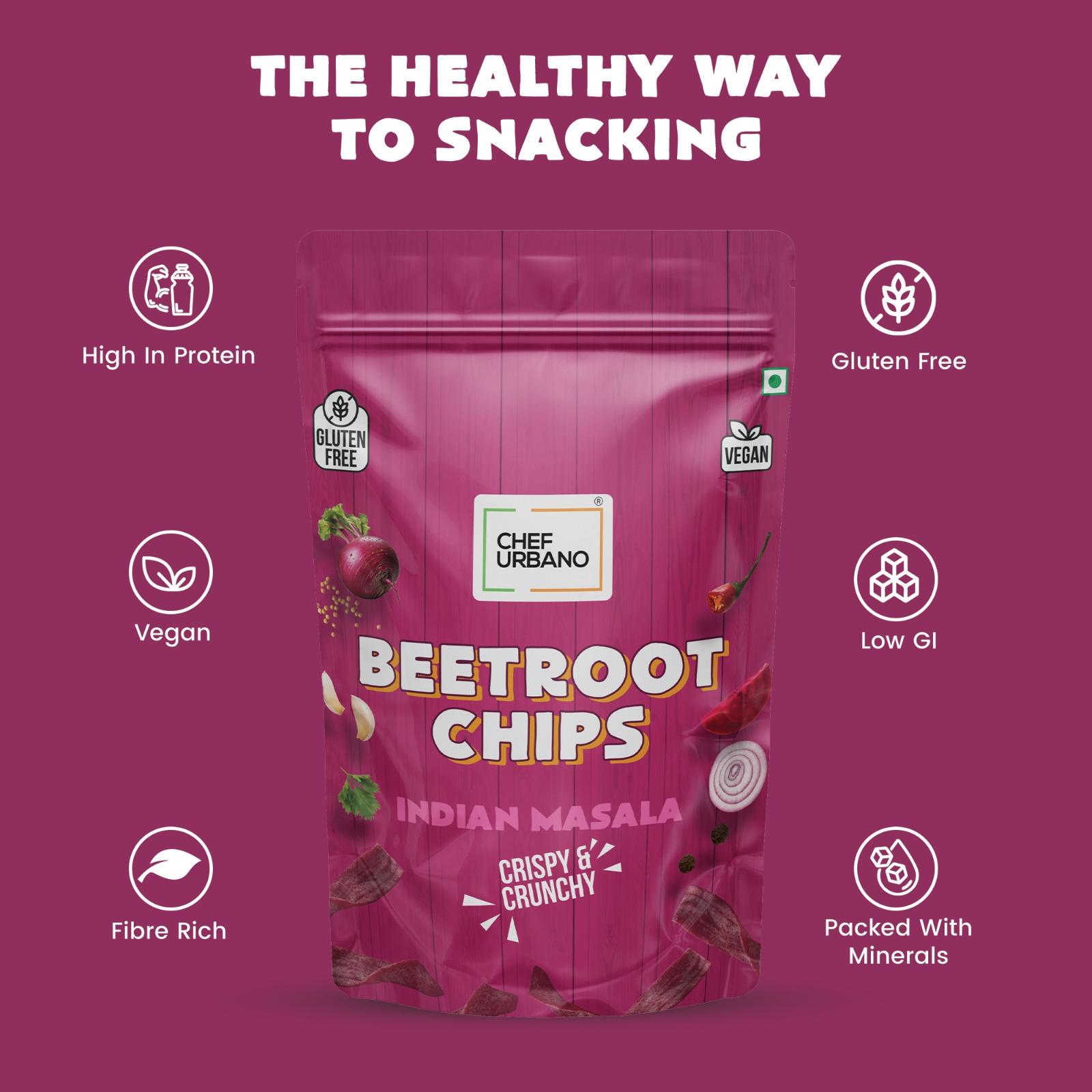 Chef Urbano Combo Chips Beetroot Indian Masala Pouch 80 Gms Pack Of 6 view 2