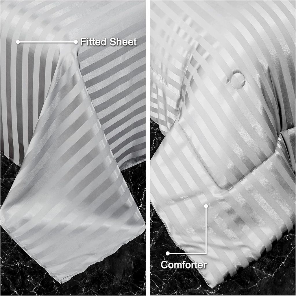 220 TC Cotton King size Comforter with Bedsheet With 2 Pillow Covers -silver view 2