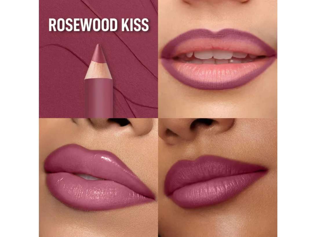 RENEE Curve Lip Liner With Sharpener - Matte Finish, Long-lasting, Richly Pigmented - Rosewood Kiss view 2