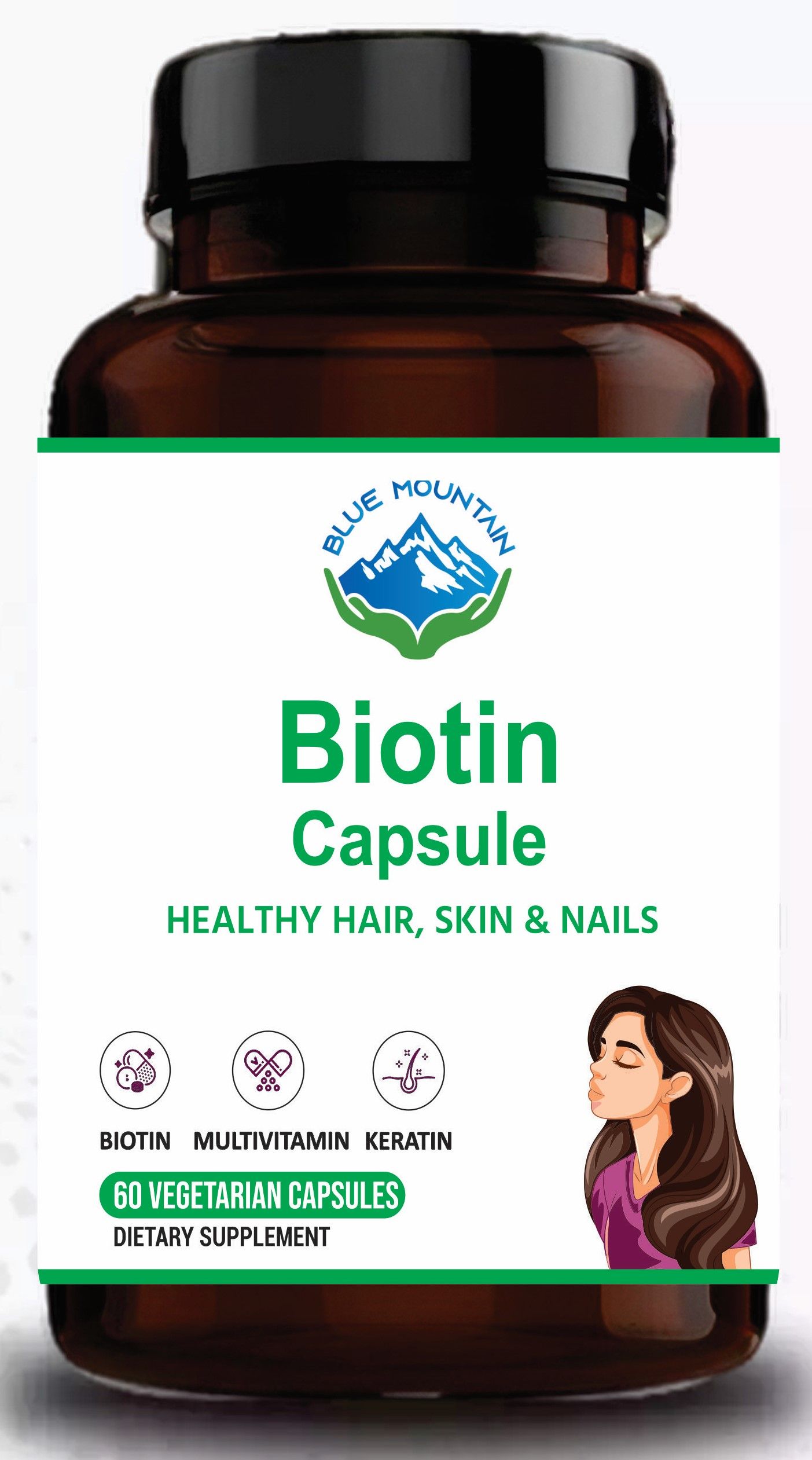 BLUE MOUNTAIN Biotin Capsule, 60 Capsule