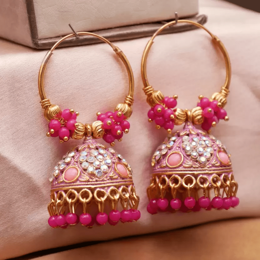 Premium Bridal Wedding Traditional Pearl Jhumkas/Jhumka/Jhumki Earring For Girls Alloy Jhumki Earring view 2