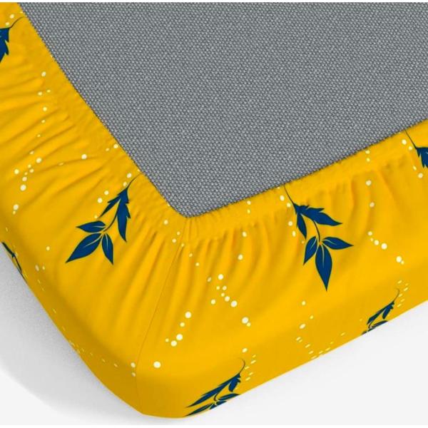 Homdazal Microfibre Abstract Queen Size (Mango Yellow) view 2