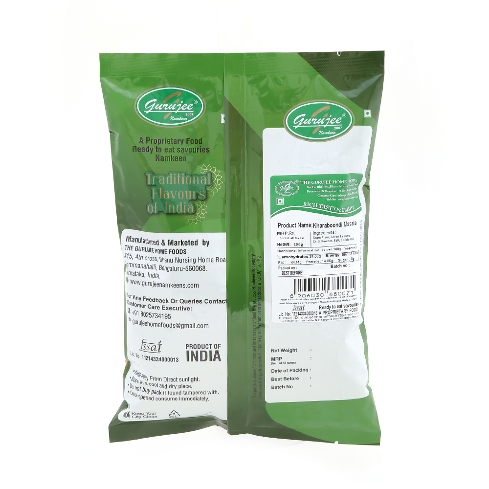 Gurujee Namkeen Kharaboondi Masala, 150 gm view 2