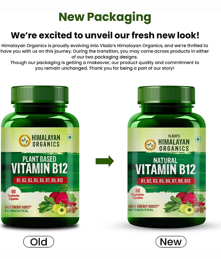 Vlado's Himalayan Organics Veg Capsule Natural Vitamin B12 Natural 60 No.s view 2