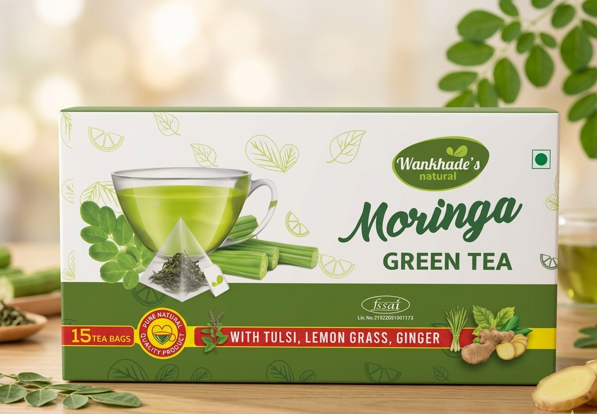 Wankhade's Natural Moringa Green Tea Bags 45 g view 2