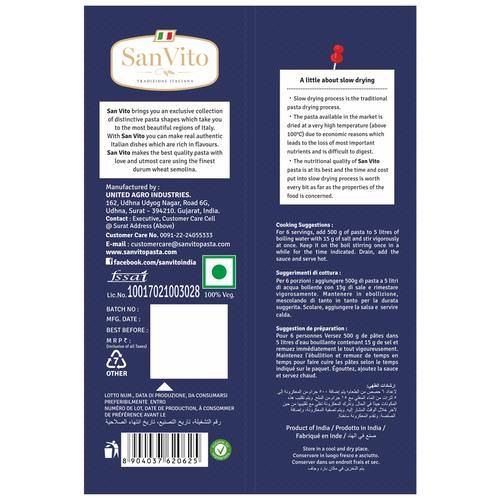 San Vito Durum Wheat Penne Rigmate, 500 gm view 2