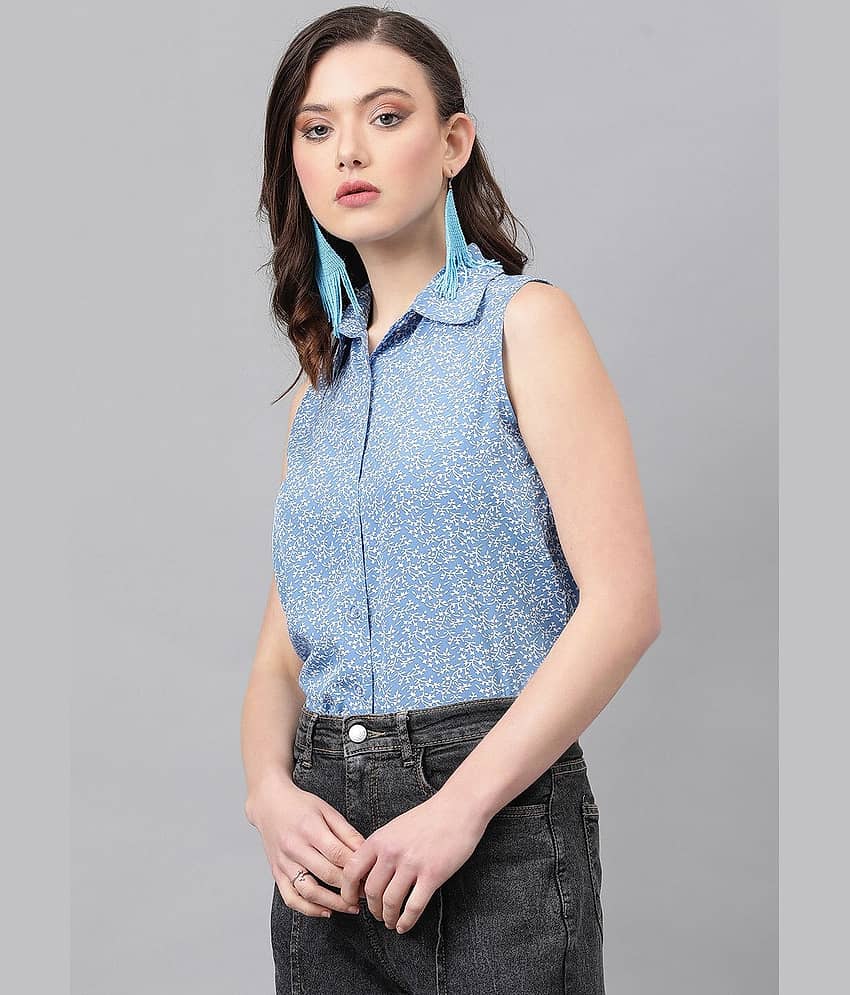 kotty Women's Crepe Regular Top ( Blue ) view 2