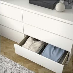 SAHIRAM CHOUDHARY ; MALM Chest of 6 drawers, white Sideboard Cabinet for Stylish Living Rooms and Bedrooms. Ideal Home Storage Solution & Decor Accent view 2