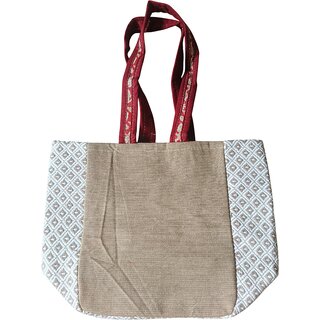 Handcrafted Hemp Tote Bag with Pastel Striped Design view 2