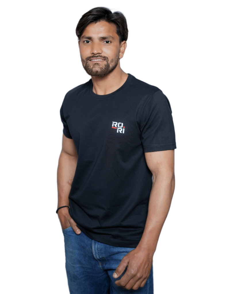 Premium Cotton Men's Classic Series Round Neck Half Sleeve T-Shirt by Rori | Solid Color | Made in India
