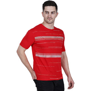 Life Dream Mens Red Solid Cotton Blend Round Neck T-Shirt view 2