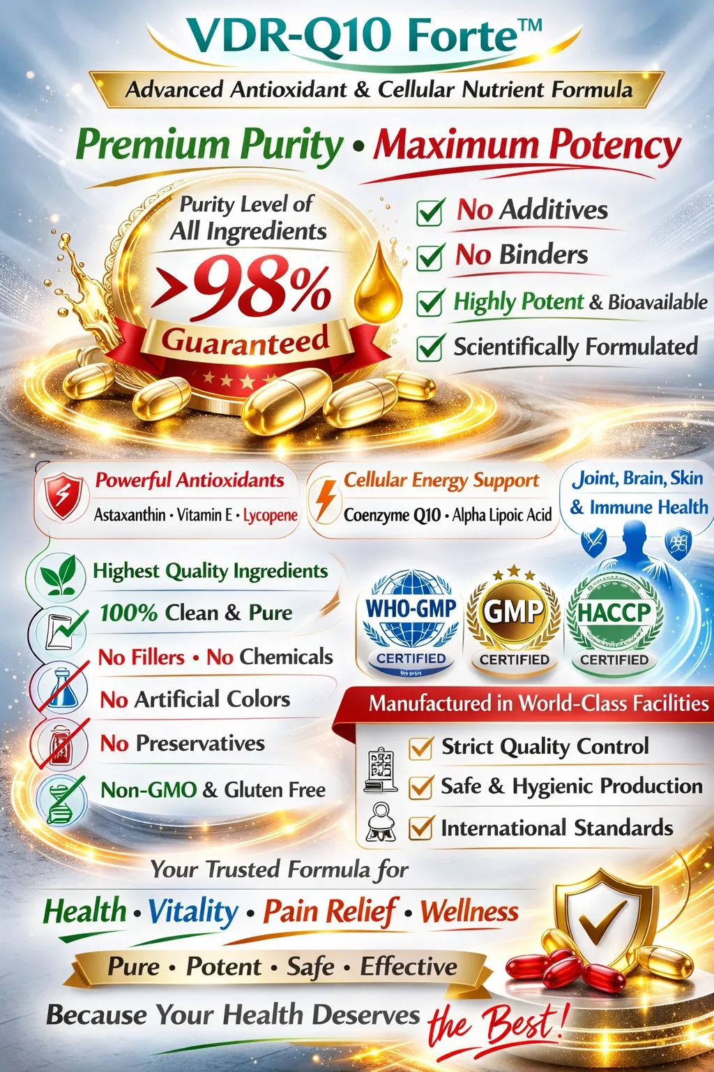 VDR-Q10 FORTE Advanced Cellular Energy & Antioxidant Support 20 Capsules view 2