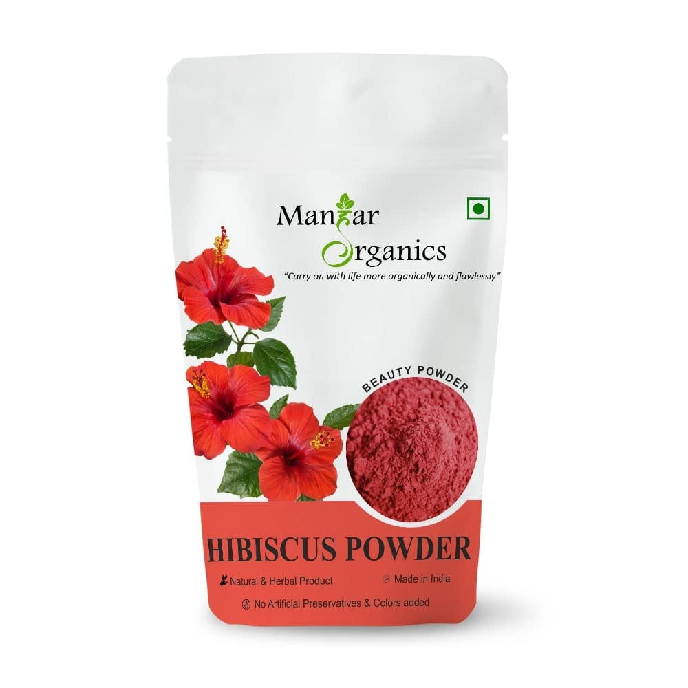 ManHar Organics Hibiscus Powder 100gm | Pure & Natural | For Healthy Hair & Glowing Skin | Chemical-Free Herbal Beauty Powder | Rich in Antioxidants