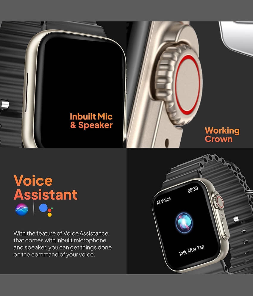 VERONIC Ultra Watch with HD Display, Calling Black Smart Watch view 2