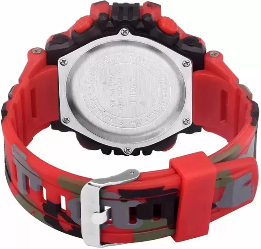 RED FISH RDF-00027 Digital Watch - For Men Red Color Army Trending Round Dial Silicon Strap Digital Watch view 2