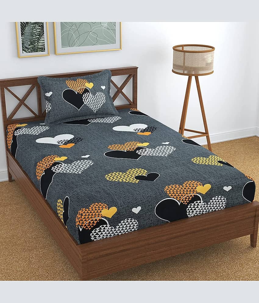 Decent Home Poly Cotton 2 Single Bedsheet with 2 Pillow Covers ( Yellow ) view 2