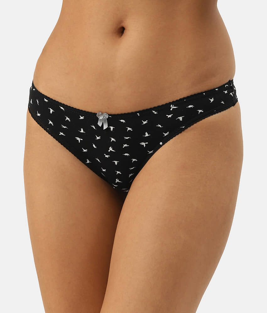 Leading Lady Pack of 3 Cotton Thongs For Women ( Multi Color ) view 2