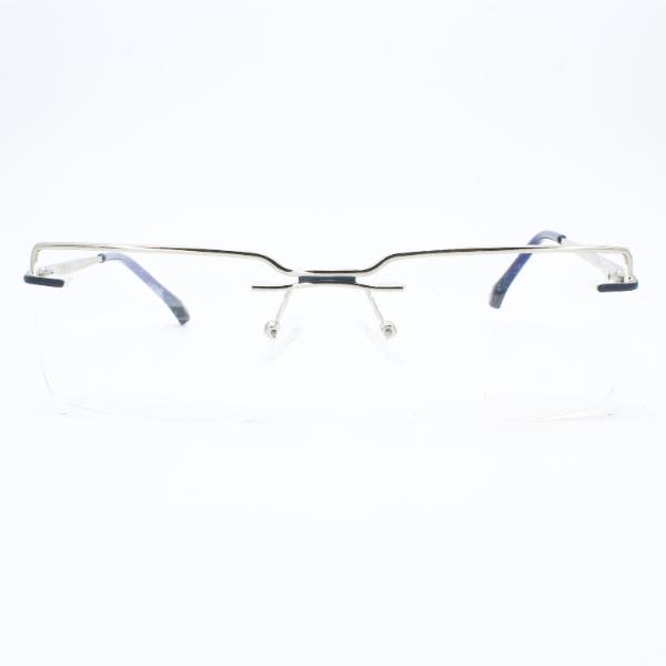Lensoz Elite X Luxe Rimless Rectangle - Narrow - Silver & Blue view 2